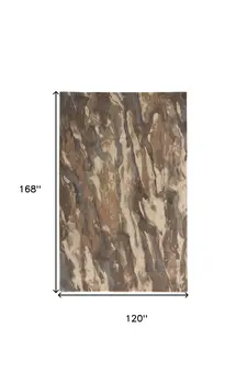 10' X 14' Green and Ivory Wool Abstract Hand Tufted Area Rug