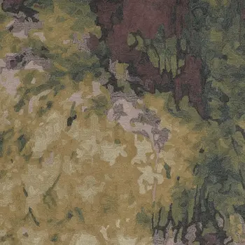 4' X 6' Green and Black Wool Abstract Shag Hand Tufted Area Rug