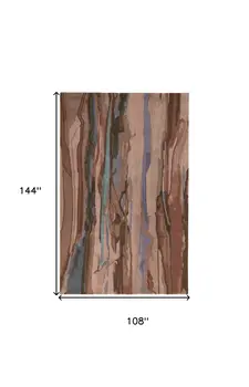 9' X 12' Blue and Red Wool Abstract Hand Tufted Area Rug