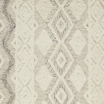 10' X 14' Ivory Taupe And Gray Wool Geometric Tufted Handmade Stain Resistant Area Rug