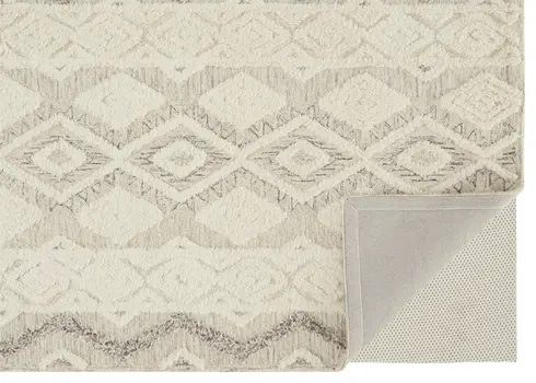 12' X 15' Ivory Taupe And Gray Wool Geometric Tufted Handmade Area Rug