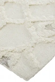 5' X 8' Ivory Taupe And Tan Wool Geometric Tufted Handmade Stain Resistant Area Rug