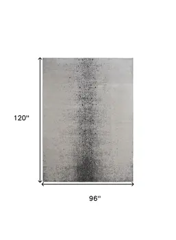 8' X 10' Gray and Ivory Abstract Power Loom Non Skid Area Rug