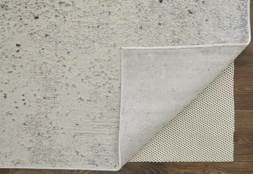 8' X 10' Gray and Ivory Abstract Power Loom Non Skid Area Rug