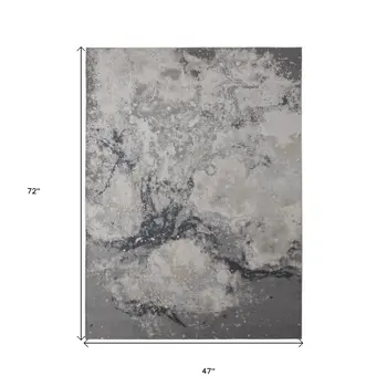 4' X 6' Gray Abstract Area Rug