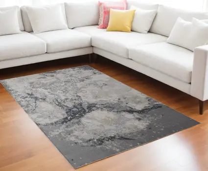 12' X 15' Gray Abstract Area Rug