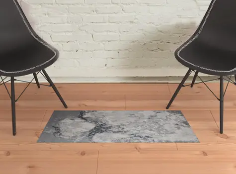 2' X 3' Gray Abstract Area Rug