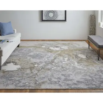 4' X 6' Gray Abstract Area Rug