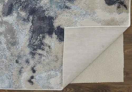 8' X 10' Ivory Black and Gray Abstract Area Rug