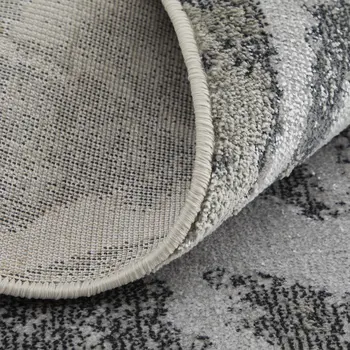 4' X 6' Gray and Ivory Abstract Power Loom Non Skid Area Rug