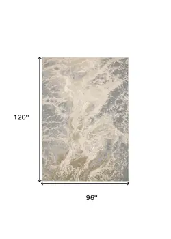 8' X 10' Gray and Ivory Abstract Non Skid Area Rug