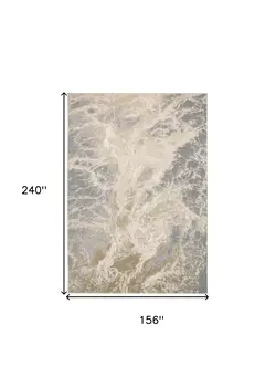 13' X 20' Gray and Ivory Abstract Area Rug