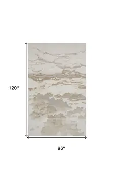 8' X 10' Gray and Ivory Abstract Non Skid Area Rug