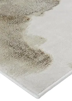 9' X 12' Ivory Tan And Gray Abstract Area Rug