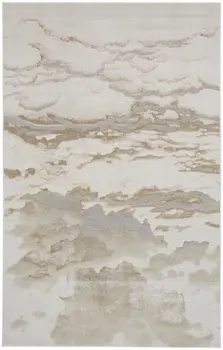 12' X 15' Ivory Tan And Gray Abstract Area Rug