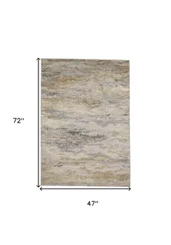 4' X 6' Gray and Ivory Abstract Non Skid Area Rug