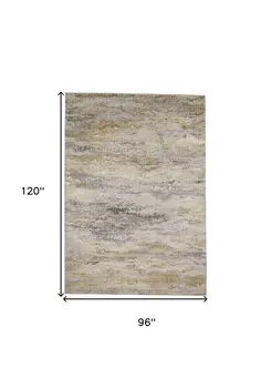 8' X 10' Gray and Ivory Abstract Non Skid Area Rug