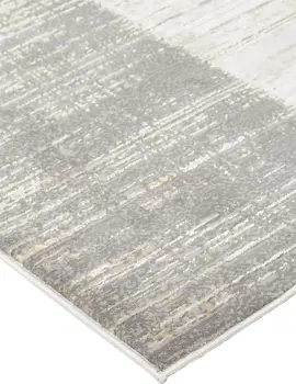 7' X 10' Gray and Ivory Abstract Non Skid Area Rug