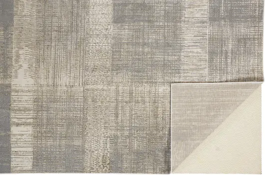 7' X 10' Gray and Ivory Abstract Non Skid Area Rug