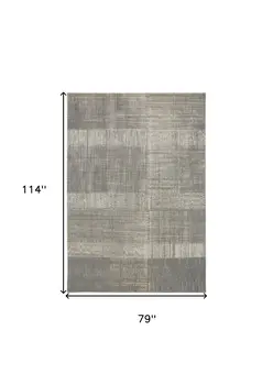 7' X 10' Gray and Ivory Abstract Non Skid Area Rug