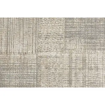 8' Gray and Ivory Abstract Runner Rug