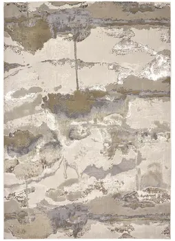 13' X 20' Gray and Ivory Abstract Area Rug