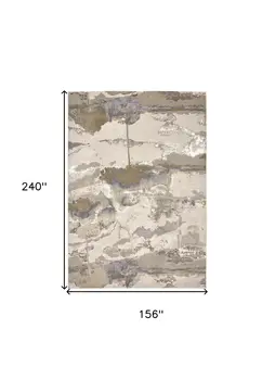 13' X 20' Gray and Ivory Abstract Area Rug