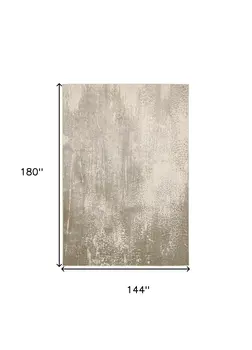12' X 15' Ivory Gray And Gold Abstract Area Rug