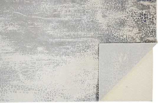 7' X 10' Gray Blue and Ivory Abstract Non Skid Area Rug
