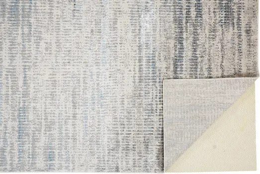 5' X 8' Blue and Ivory Abstract Non Skid Area Rug