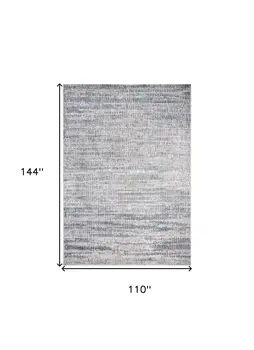 9' X 12' Blue Gray And Ivory Abstract Area Rug