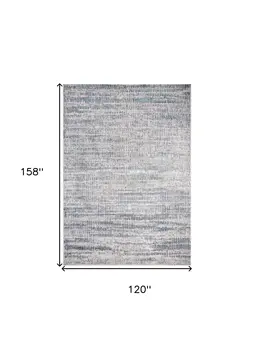 10' X 13' Blue Gray And Ivory Abstract Stain Resistant Area Rug