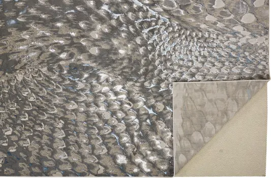 8' X 10' Gray Geometric Non Skid Area Rug