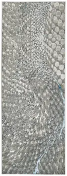 8' Blue and Gray Abstract Power Loom Runner Rug