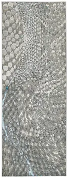 8' Blue and Gray Abstract Power Loom Runner Rug