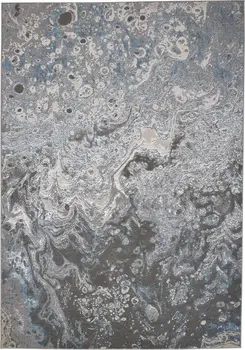 10' X 13' Blue and Gray Abstract Power Loom Area Rug