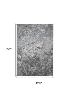 10' X 13' Blue and Gray Abstract Power Loom Area Rug