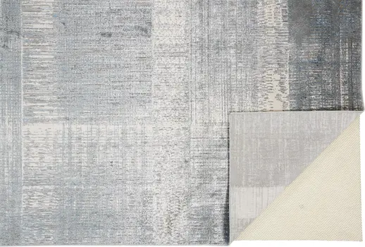 7' X 10' Gray and White Abstract Non Skid Area Rug