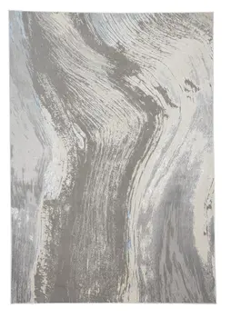 8' X 10' Gray Ivory and Blue Abstract Non Skid Area Rug