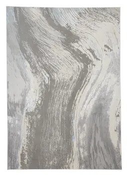 12' X 15' Gray Ivory And Blue Abstract Area Rug