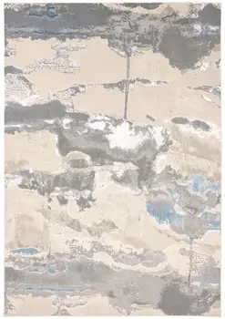 5' X 8' Gray and Ivory Abstract Non Skid Area Rug