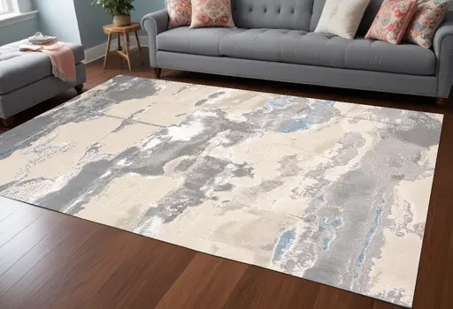 13' X 20' Gray and Ivory Abstract Area Rug