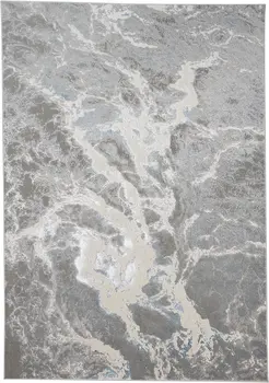 4' X 6' Gray and Ivory Abstract Power Loom Area Rug