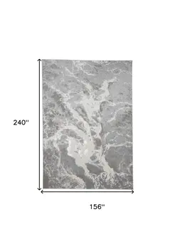 13' X 20' Gray and Ivory Abstract Area Rug