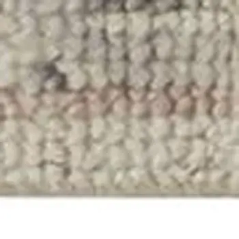 2' X 3' Gray and Ivory Wool Floral Hand Knotted Area Rug