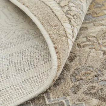 2' X 3' Tan Brown And Ivory Floral Power Loom Distressed Area Rug