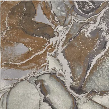 12' X 15' Gray and Brown Marble Power Loom Area Rug