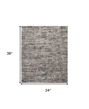 2' X 3' Gray Wool Abstract Hand Knotted Area Rug