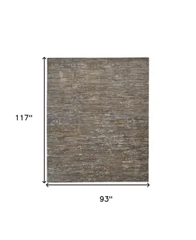 8' X 10' Brown And Gray Wool Abstract Hand Knotted Area Rug