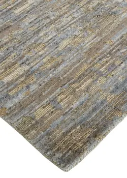 2' X 3' Brown and Ivory Wool Abstract Hand Knotted Area Rug